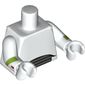 Torso Spacesuit with 3 Dark Bluish Gray Vents at Waist print, White Arms and Hands with Lime Elbow Stripes and Red Spot on Right Wrist Print