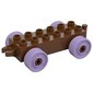 Duplo Car Base 2 x 6 with Fake Bolts, Open Hitch End and Lavender Wheels