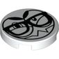 Tile Round 2 x 2 with Bottom Stud Holder with Nixel in Glasses Face Print