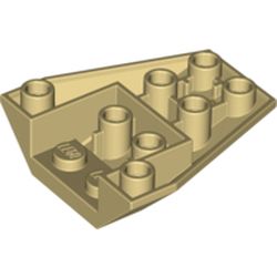 LEGO part ROOF TILE 4X2/18 INV. in Brick Yellow/ Tan
