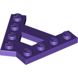 LEGO part 10015706 PLATE (A)  4M 45° in Medium Lilac/ Dark Purple