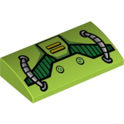 Slope Brick Curved 2 x 4 x 2/3 No Studs, with Bottom Tubes and Hoses and Machinery Print