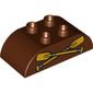 Duplo Brick 2 x 4 Curved Top with 2 Crossed Oars print
