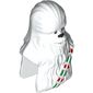 Minifig Head Special, Wookiee with Black Eyes and Nose and Red and Green Strap Print (Chewbacca)