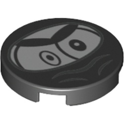 Tile Round 2 x 2 with Bottom Stud Holder with Ninja Nixel Face Print