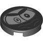 Tile Round 2 x 2 with Bottom Stud Holder with Ninja Nixel Face Print