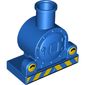 Duplo Train Front, Steam Engine with Yellow Headlights with Black Curved Line and Yellow Danger Stripes Print