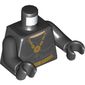 Torso Gold Necklace with Pendant and Belt with Buckle Print (Catwoman), Black Arms and Hands