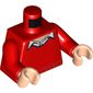 Torso Sweater V-Neck over Button Down White Shirt Print (Dick Grayson), Red Arms, Light Nougat Hands