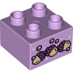 Duplo Brick 2 x 2 with Acorns Print