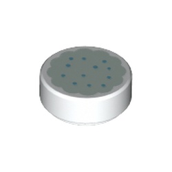 Tile Round 1 x 1 with Cookie with Light Aqua Frosting print