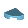 Medium Azure Tile Round 1 x 1 Quarter