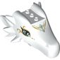 Creature Body Part, Dragon Head Upper Jaw with 3 Studs on Top and Dark Azure Eyes, 2 Diamonds and Gold Tribal print (Elandra)