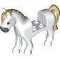 Animal, Horse with 2 x 2 Cutout Tan Mane and Tail, Dark Bluish Grey Nose