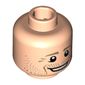 Minifig Head Benedikt Höwedes, Dark Tan Eyebrows, White Pupils, Dark Tan Stubble, Open Smile Print [Hollow Stud]