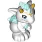 Creature, Dragon, Baby with Trans-Light Blue Belly, Spines and Wings and Gold Horns Print