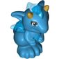 Creature, Dragon, Baby with Trans-Dark Blue Belly, Spines and Wings and Gold Horns Print