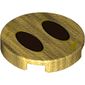 Tile Round 2 x 2 with Bottom Stud Holder with Dark Brown Ovals Print