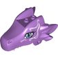 Creature Body Part, Dragon Head Upper Jaw with 2 Studs on Top with Medium Blue Eye, White Tribal Markings