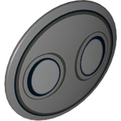 Shield Round Bowed with Silver Ovals Print