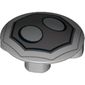 Plate Round 2 x 2 with Rounded Bottom with Black Octangle, DBG field, White Eyes print