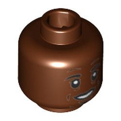 Minifig Head Jérôme (Jerome) Boateng, Eyebrows, Goatee, White Pupils, Laugh Lines, Open Smile with Teeth Print [Hollow Stud]