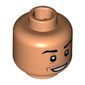 Minifig Head Mesut Özil, Eyebrows, Chin and Moustache Stubble, White Pupils, Open Smile Print [Hollow Stud]