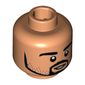 Minifig Head Sami Khedira, Beard and Stubble, White Pupils, Small Open Smile Print [Hollow Stud