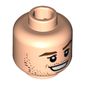 Minifig Head Christoph Kramer, Reddish Brown Eyebrows, Stubble, White Pupils, Chin Dimple, Open Smile Print [Hollow Stud]