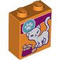 Brick 1 x 2 x 2 with Inside Stud Holder with Cat Food Box Print