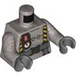 Torso Safety Suit, Belt, Yellow and Black Straps/Suspenders, Geiger Counter/Gauge Print, Flat Silver Arms, Dark Bluish Gray Hands