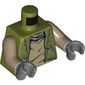 Torso Vest, Tattered with Dirty Shirt Print (Unkar's Brute), Dark Tan Arms, Dark Bluish Gray Hands