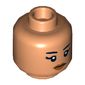 Minifig Head Kordi, Eyebrows, Eyelashes, Peach Lips Print