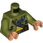 Torso Jacket with Brown Diagonal Belt and Goggles Print (Kordi), Olive Green Arms, Nougat Hands