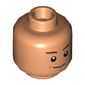 Minifig Head Zander, Brown Eyebrows, Chin Dimple, Smile Print [Hollow Stud]