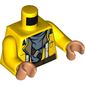 Torso Jacket, Brown Belt and White Suspenders over Gray Undershirt / Suspenders and Belt on Back Print (Rowan), Yellow Arms, Nougat Hands