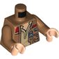 Torso Jacket Open over Tan Shirt Print, Medium Nougat Arms, Light Nougat Hands