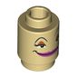 Brick Round 1 x 1 Open Stud with Face with Pink Lips Print (Fifi)