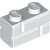 White Brick Special 1 x 2 with Masonry Brick Profile