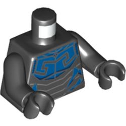 Torso Armor with Blue Insect Scales Print (Blue Beetle), Black Arms and Hands