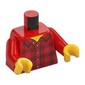 Torso Flannel Shirt with Buttons Print, Red Arms, Yellow Hands