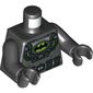 Torso Batman Logo in Lime Oval with Body Armor and Silver Belt Print, Black Arms and Hands