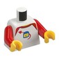 Torso Shirt, Red Collar, Space Ship, and Classic Space Minifigure Head with Helmet Print, Red Arms, Yellow Hands