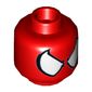 Minifig Head Spider-Girl / Scarlet Spider (Spider-Man), Large White Eyes Print [Hollow Stud]