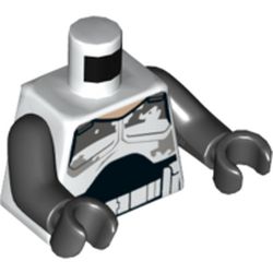 Torso Armor with Dirt Stains Print (Commander Wolffe), Black Arms and Hands