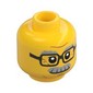 Minifig Head Chuck, Glasses Rectangular, Gray Eyebrows and Moustache Print