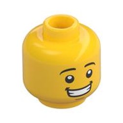Minifig Head, Eyebrows, Open Mouth Smile, with Teeth
