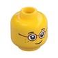 Minifig Head Dark Red Glasses, Freckles [Recessed Stud]