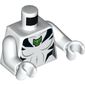 Torso Muscles, Black Tiger Stripes, Green Tiger Head Print, White Arms and Hands
