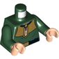 Torso Tunic with Gold Collar, Black Belt with Gold Buckle Print, Dark Green Arms, Light Nougat Hands